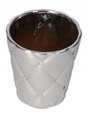 Polnix Keramický hrnec glamour zirkony 15 cm stříbrný