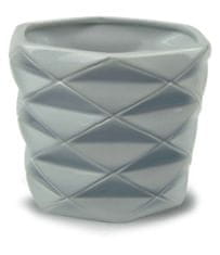 Polnix Dekorativní květináč šedá keramika 15 cm
