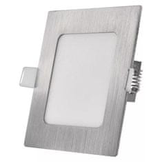 Emos Stříbrný vestavný LED panel hranatý 120 x 120mm 7W CCT Premium ZD2223