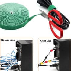 Organizér kabelů - suchý zip, šířka 15mm, délka 5m, černý