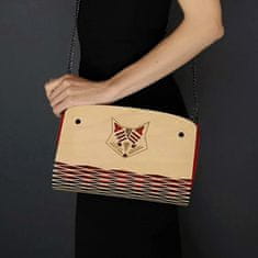 AMADEA Dřevěná kabelka červená - liška 25 cm