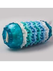 Japan Premium Žvýkací hračka na čištění zubů šestistupňová s příchutí uzeného kuřete. Modrá
