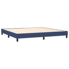Greatstore Box spring postel s matrací a LED modrá 200x200 cm textil