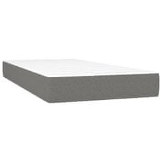 Greatstore Box spring postel s matrací a LED tmavě šedá 200x200 cm textil