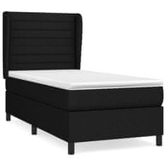 Greatstore Box spring postel s matrací černá 100 x 200 cm textil