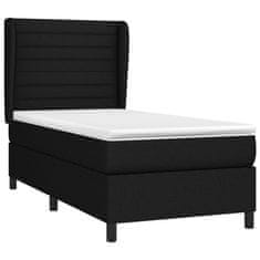 Greatstore Box spring postel s matrací černá 100 x 200 cm textil