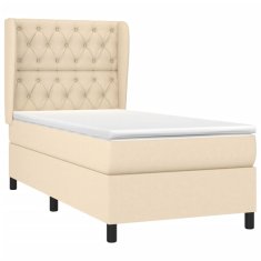 Greatstore Box spring postel s matrací krémová 80 x 200 cm textil