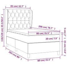 Greatstore Box spring postel s matrací krémová 80 x 200 cm textil