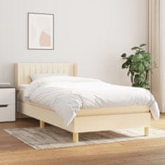 Greatstore Box spring postel s matrací krémová 100 x 200 cm textil