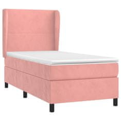 Greatstore Box spring postel s matrací růžová 100x200 cm samet