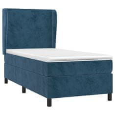 Greatstore Box spring postel s matrací tmavě modrá 80 x 200 cm samet
