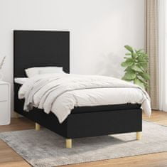Petromila Box spring postel s matrací černá 90x200 cm textil