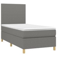 Petromila Box spring postel s matrací tmavě šedá 100 x 200 cm textil