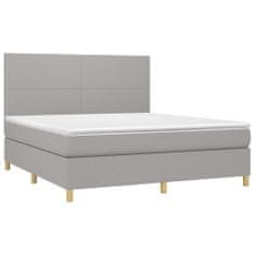 Petromila Box spring postel s matrací světle šedá 160 x 200 cm textil