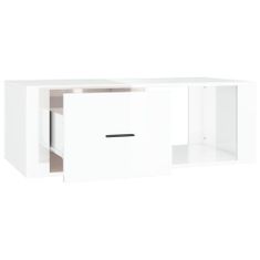 Greatstore Konferenční stolek lesklý bílý 100x50,5x35 cm kompozitní dřevo