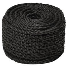 Greatstore Pracovní lano černé 14 mm 250 m polypropylen