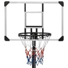 Greatstore Basketbalový koš s průhlednou deskou 235–301 cm polykarbonát