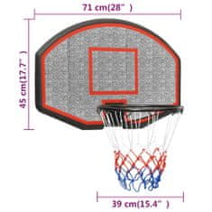 shumee Basketbalový koš černý 71 x 45 x 2 cm polyethylen