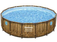 Bestway dřevěný rámový bazén 488x122 11in1 56725