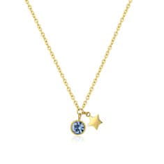 S'Agapõ Pozlacený náhrdelník s krystalem a hvězdou Lucky Light SKT24