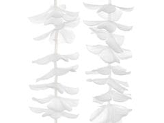 PartyDeco Závěsné dekorace Květiny bílé 180cm