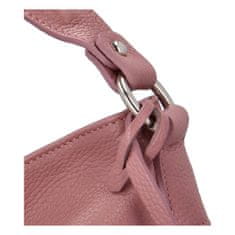 Delami Krásná dámská kožená kabelka Lydie, růžová