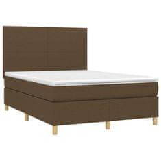 Petromila Box spring postel s matrací tmavě hnědá 140x200 cm textil