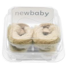 NEW BABY Kojenecké zimní semiškové capáčky 0-3 m světlo hnědé - 0-3 m