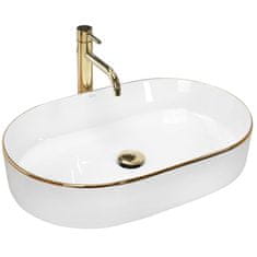 BPS-koupelny Keramické umyvadlo na desku REA NADIA bílé/zlaté