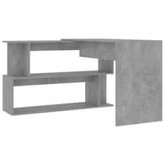 Greatstore Rohový psací stůl betonově šedý 200 x 50 x 76 cm dřevotříska