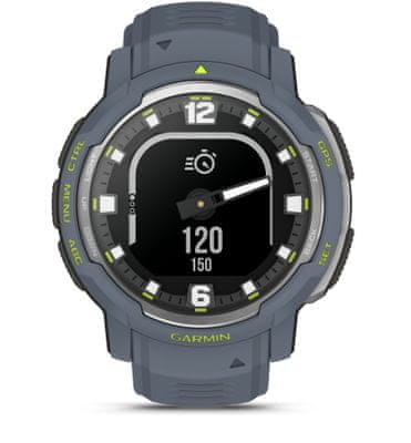 Inteligentné hodinky outdoorové odolné športové Garmin Instinct Crossover výkonné inteligentné hodinky výkonná batéria dlhá výdrž vojenský štandard, vodotesné, multišport, sledovanie tepu, GPS, Glonass, Galileo, sledovanie spánku, dlhá výdrž batérie ANT+ profesionálne metriky tréningové funkcie športové režimy kvalitný materiál vojenským štandard odolnosti MIL-STD-810G kompaktné rozmery šikovných hodiniek odolná konštrukcia analógové meranie času hybridné hodinky výkonné hybridné hodinky analógové ručičky luminescentné analógové ručičky a ciferník outdoor hybridné hodinky multisport