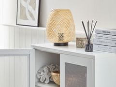 Beliani Bambusová stolní lampa světlé dřevo BOMU
