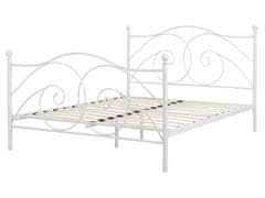 Beliani Bílá kovová postel s rámem 160 x 200 cm DINARD