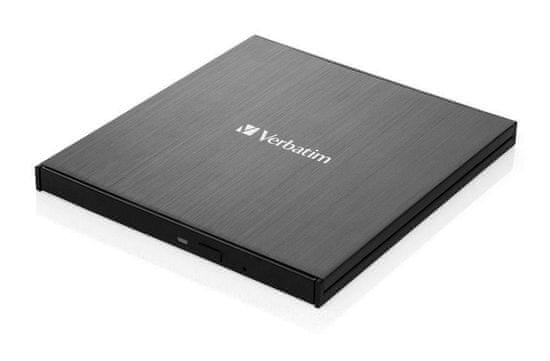 Verbatim Blu-ray externí Ultra HD 4K Slimline vypalovačka, USB-C, černá,