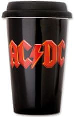 CurePink Keramický cestovní hrnek AC/DC: Logo (objem 300 ml)