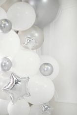 PartyDeco Saténové balónky stříbrné 12cm 50ks