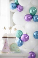 PartyDeco Saténové balónky modré 12cm 50ks