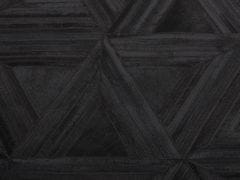Beliani Kulatý koberec z hovězí kůže 140 cm černý KASAR