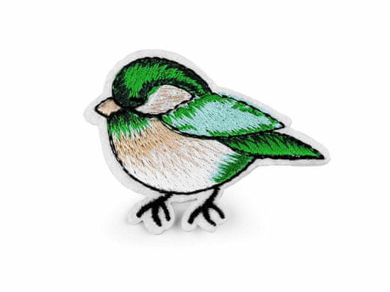 Kraftika 10ks zelená nažehlovačka ptáček, nažehlovačky