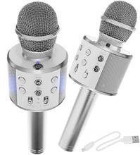 Izoxis WSTER WS-858 Karaoke bluetooth mikrofon stříbrný