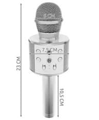 Izoxis WSTER WS-858 Karaoke bluetooth mikrofon stříbrný
