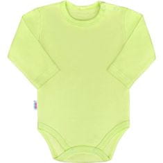 NEW BABY Nové kojenecké bavlněné body s dlouhým rukávem Pastel Green 68 (4-6m)