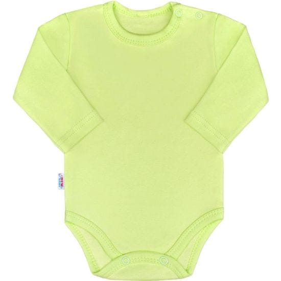 NEW BABY Nové kojenecké bavlněné body s dlouhým rukávem Pastel Green 80 (9-12m)