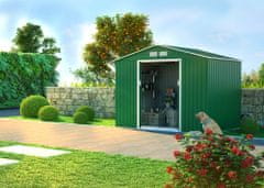 IWHOME Zahradní domek ARES B 4,07 m² green + podlahová konstrukce ARES B IWH-10230041 + IWH-10240002