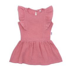 NEW BABY New Baby Summer Nature Collection Dětské mušelínové šaty Pink 56 (0-3m)