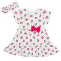 NEW BABY New Baby Strawbery 56 (0-3m) Dětské bavlněné šaty s čelenkou