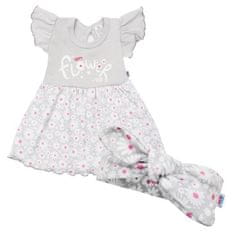 NEW BABY New Baby Happy Flower Letní bavlněné dětské šaty s čelenkou 68 (4-6m)