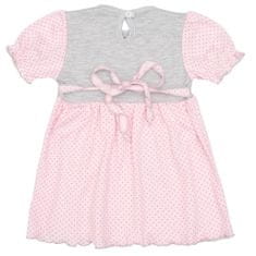 NEW BABY Nové dětské letní šaty růžovo-šedé 80 (9-12m)