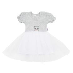 NEW BABY New Baby Wonderful dětské šaty s tylem šedé 68 (4-6m)