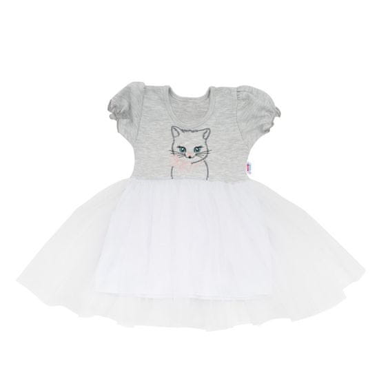 NEW BABY New Baby Wonderful dětské šaty s tylem šedé 86 (12-18m)